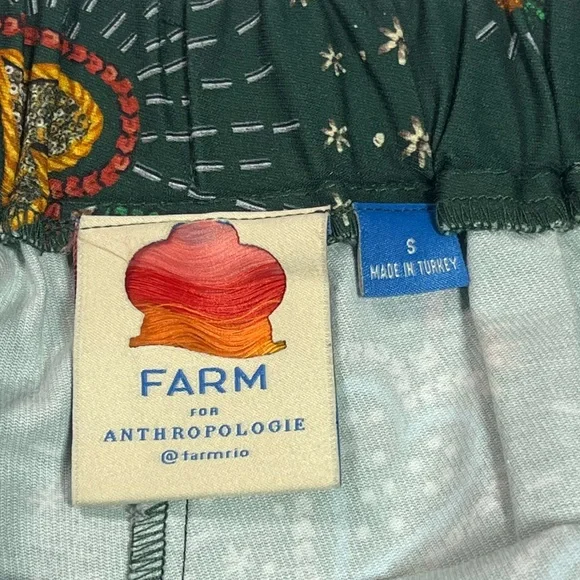 FARM Rio Anthropologie Womens Small Fernanda Flared Pants Cotton Star Bird Print